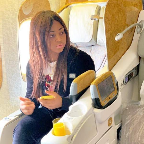 Check Out 10 Stunning Photos Of Actress Regina Daniels Posing In A Private Jet
