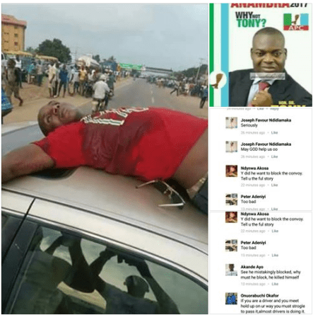 Man Shot Dead By APC Candidate Tony Nwoye's Security Personnels In Onitsha Anambra State (Photos)