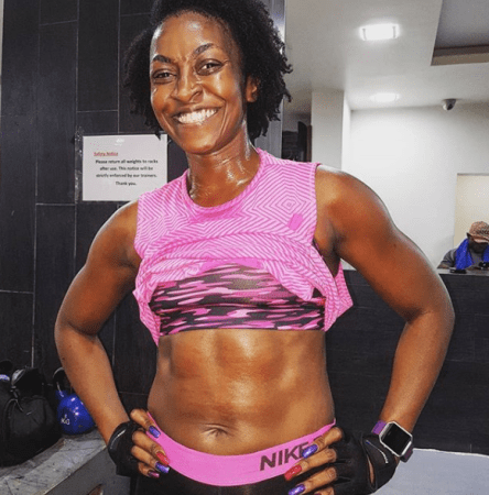 46-year-old Kate Henshaw Proudly Shows Off Her Six Pack Tummy (Photo)
