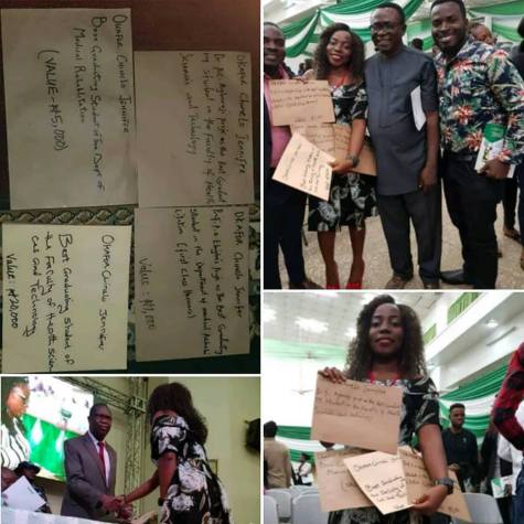 Best Graduating Student Of UNN Chinelo Okafor Receives N26k As Cash Prize (Photos)