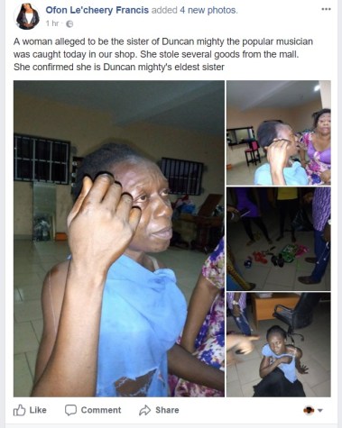 Photos: Duncanmighty's Eldest Sister, Nabbed Stealing At A Mall In Port Harcourt, Rivers State
