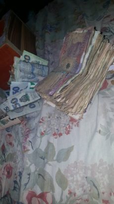 Photos: Nigerian Lady Shows Off Her Money After Breaking Her Piggy Bank