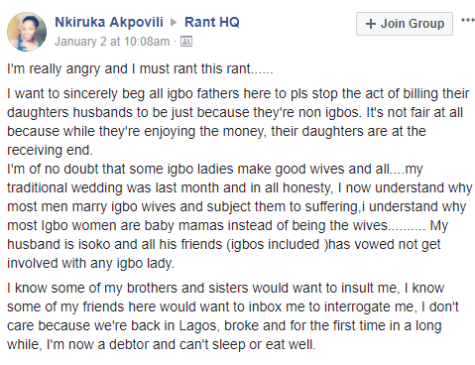 'We're Now Broke And I'm Now A Debtor After My Traditional Igbo Wedding' - Nigerian Lady Nkiruka Cries Out