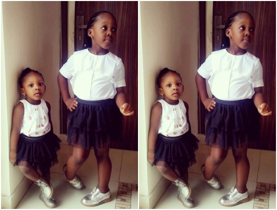 Timaya's Daughters Looking Adorable As They Rock Matching Outfits In New Photos