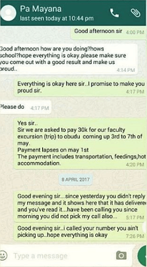 Hilarious Whatsapp Conversation Between A Father And His Daughter Who Needs N30k To Pass A Course