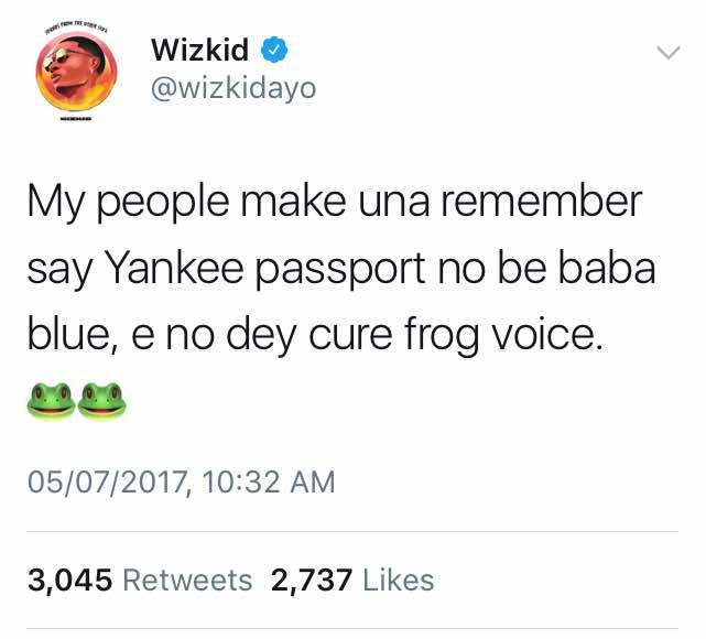 Wizkid Blasts the Hell out of Davido, Says He Has a 'Frog Voice'