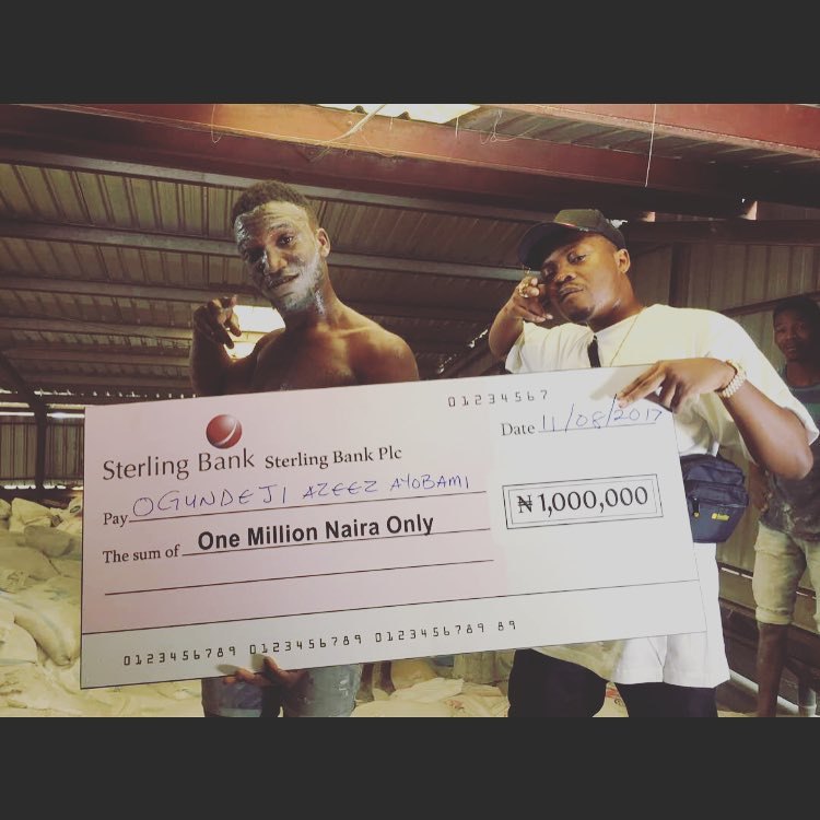 Olamide Gives Winner of His #WoChallenge 1 Million Naira (Photos)