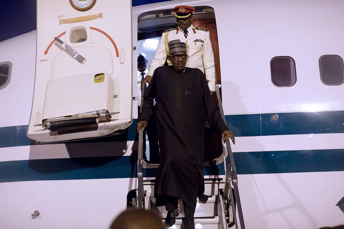 President Muhammadu Buhari Returns to Nigeria (Photos)