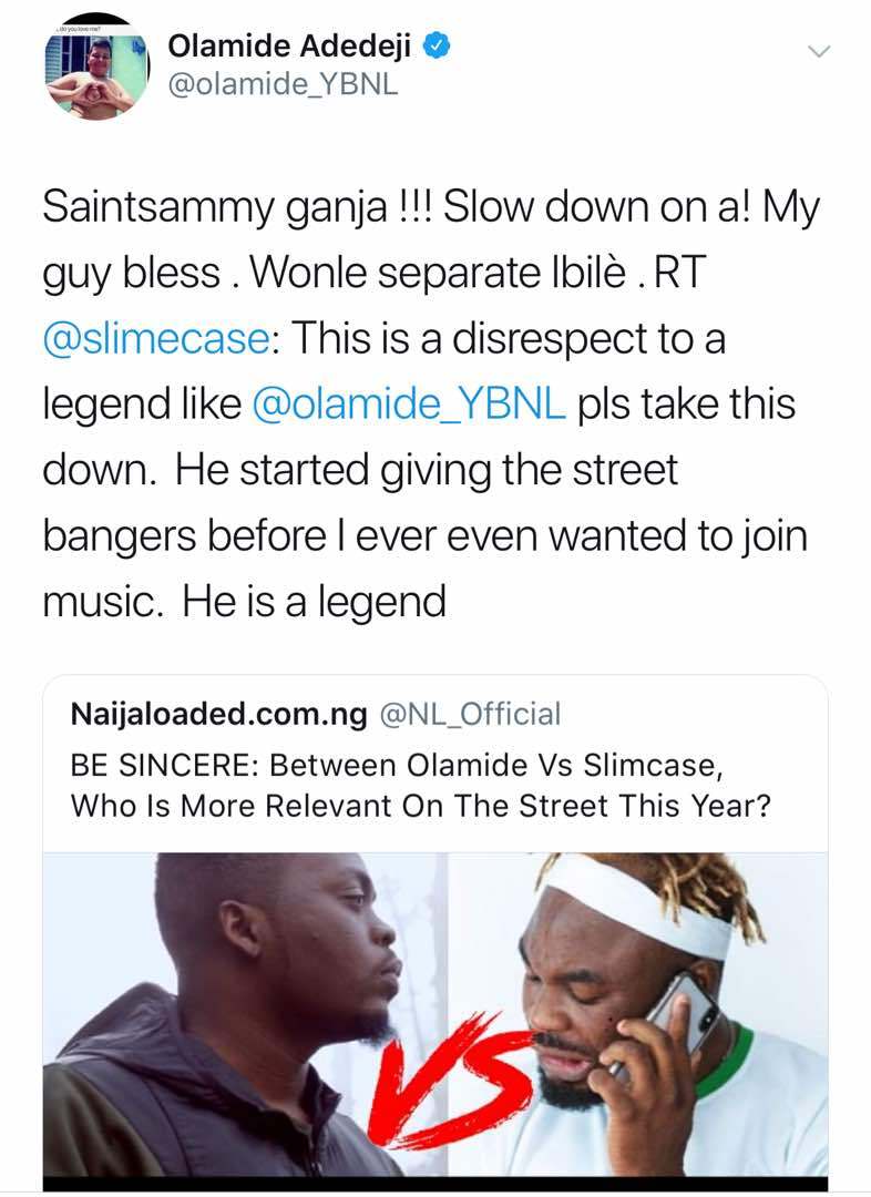 Olamide Reacts After He Was Compared To Slimcase