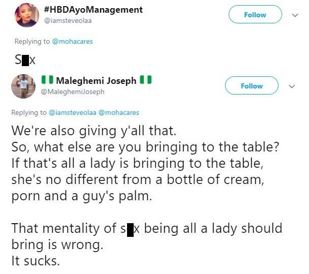 'It's disrespectful to ask your girl if she needs money' - Nigerian Lady