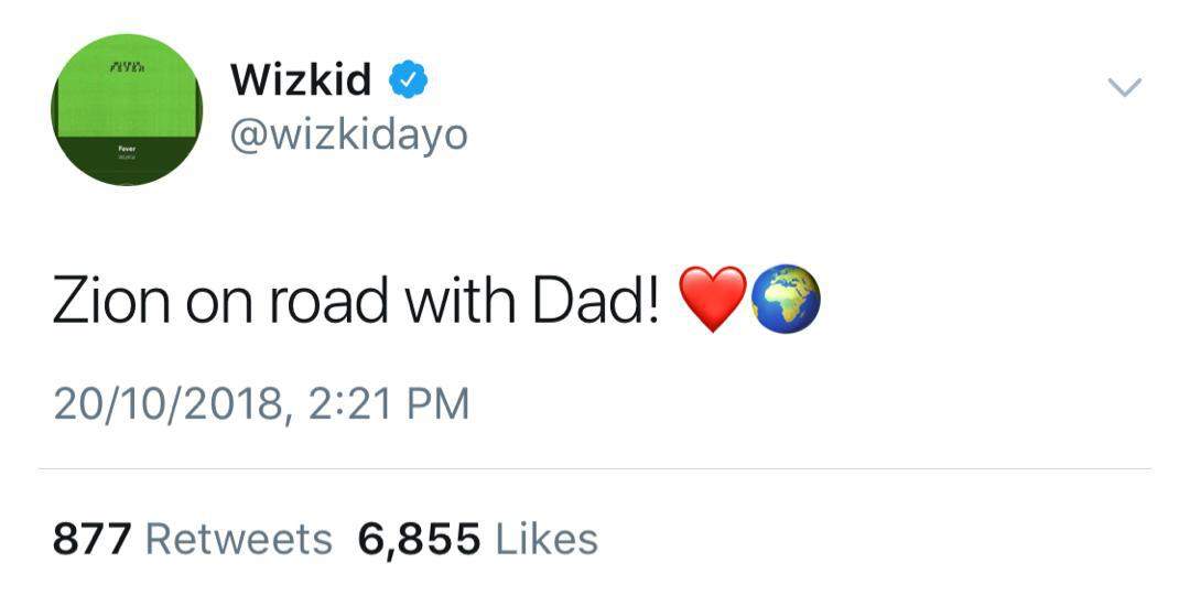 Wizkid Claps back at fan who asked about his two sons, Boluwatife and Ayo