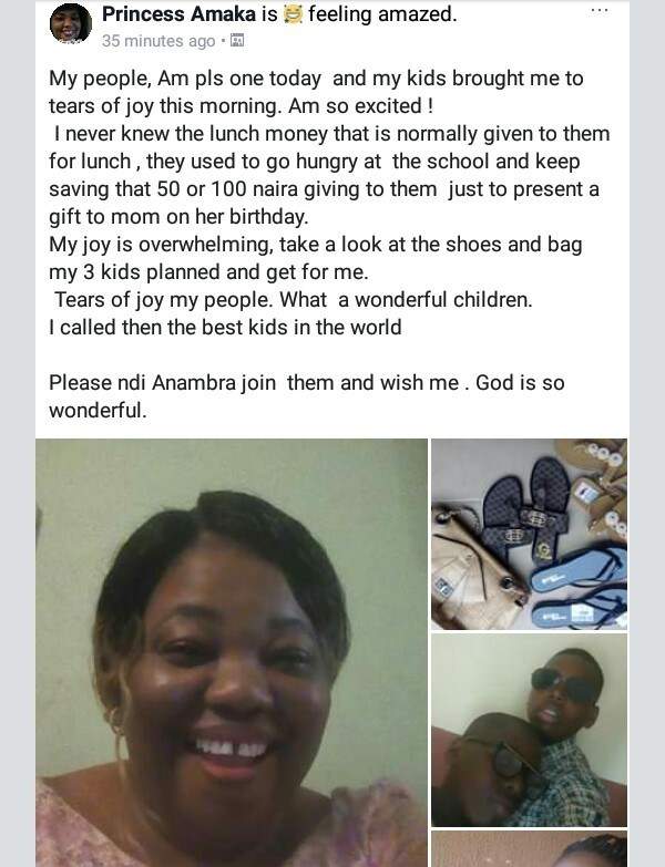 Mother gets surprise from her 3 children who bought her birthday gifts with their lunch money (Photos)