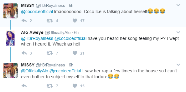 #BBNaija: #TeamEfe Roast Coco Ice After Tweeting About 'Wack Rappers' (See Tweets)
