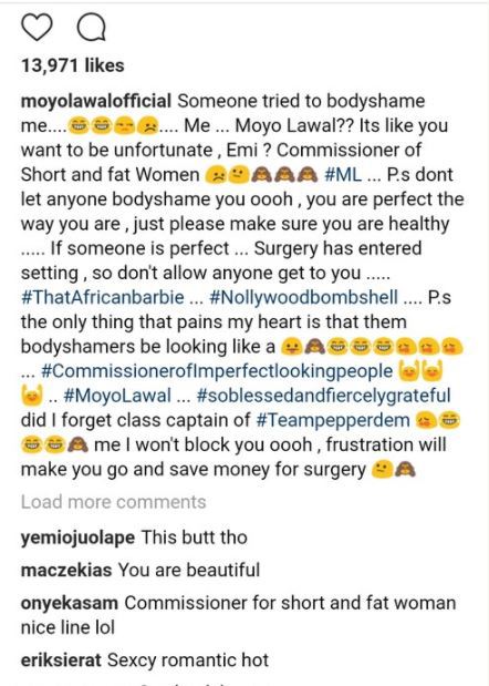 Nigerian Actress, Moyo Lawal Drops Banging Picture To Reply Critics (Photo)