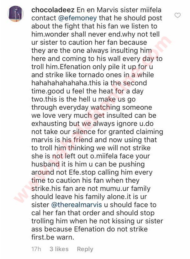 'I have your lesbian s*x tape, you have done series of abortion' - Efe Fans rips Marvis to shreds