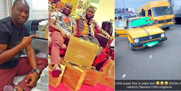 Mompha replies Hushpuppi, shares photos of Hushpuppi's father Taxi in Lagos