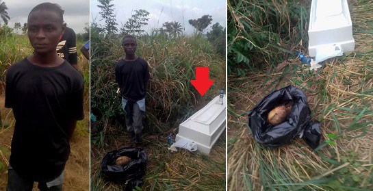 Cultists lure okada man into a forest in Imo State.. They killed and buried him in a shallow grave (Photos)