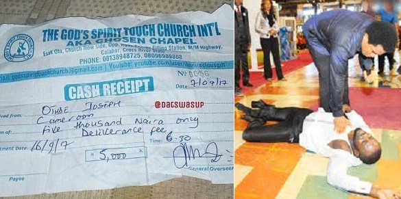 Hehe... See The Receipt For "Deliverance Fee" Paid To A Church.