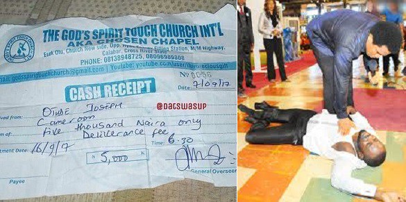 Hehe... See The Receipt For 'Deliverance Fee' Paid To A Church.