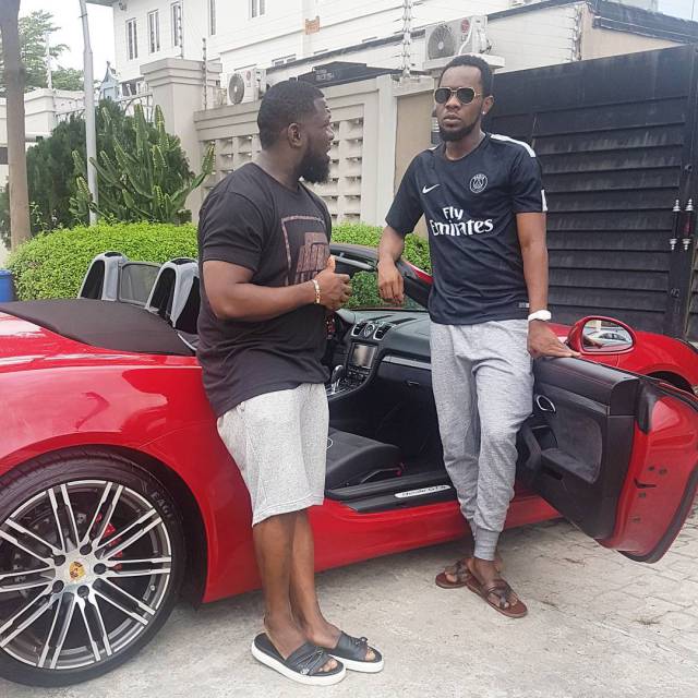 Patoranking Visits Timaya With His New Car. (Photo)