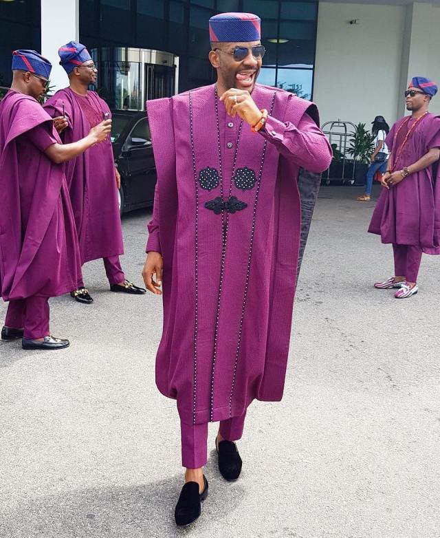 Banky W finally reacts to Ebuka's agbada outfit to his wedding