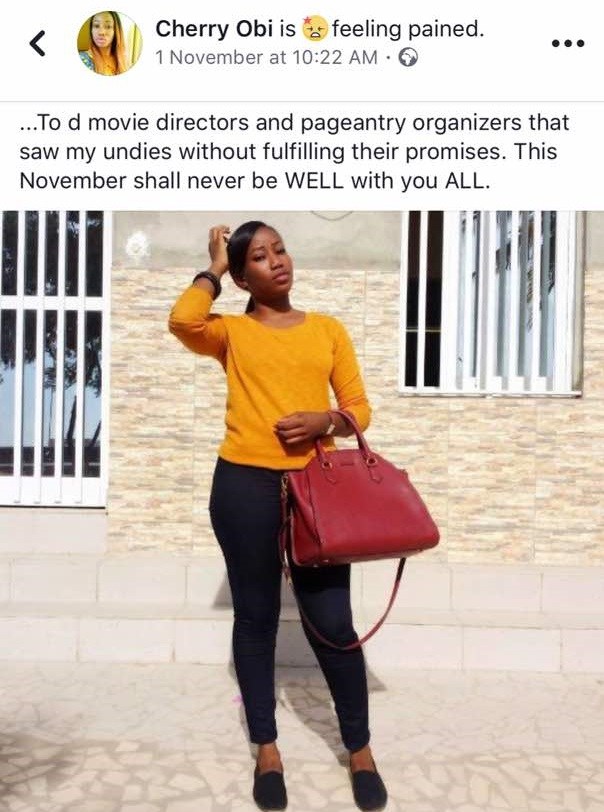 Nigerian Lady curses Nollywood producers she slept with after they failed to fulfill their promises to her