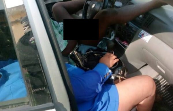 New photos shows C.ondom and alcohol inside the car of the married lovers who were found dead in Ogba