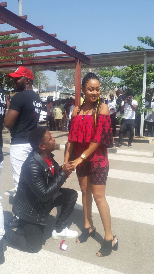 Comedians Sam And Song Propose To Their Girlfriends At Abuja Airport (Photos)