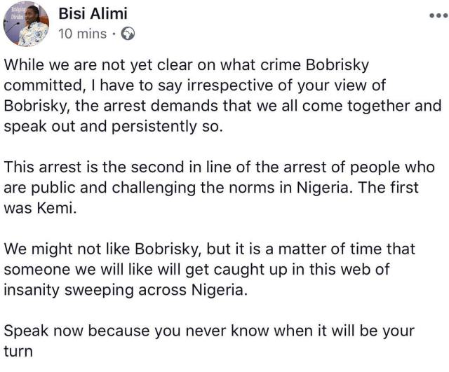 'Being Gay Is Not A Crime In Nigeria, The Detention Of Bobrisky Is Illegal' - Bisi Alimi.