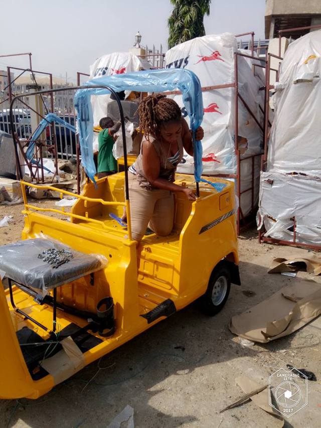 Photos Of A Lady Who Assembles 'Keke Napep' In Anambra