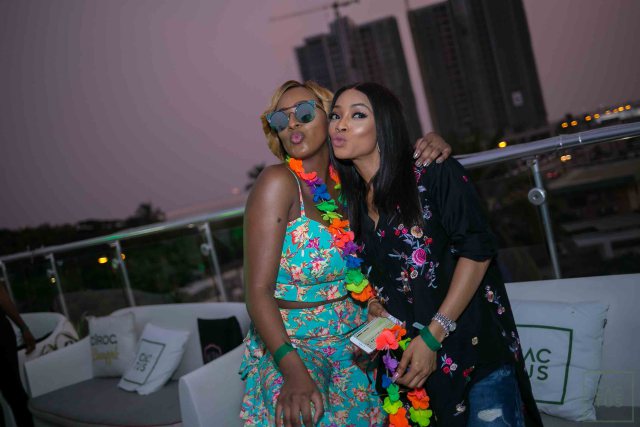 Tiwa Savage, Toke Makinwa, Ycee, Mr Eazi Party With DJ Cuppy At 'Cactus on the Roof'