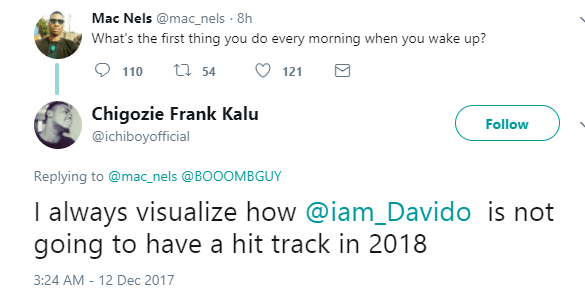 'Stupid boy' - Davido slams follower who said he won't have a hit song in 2018