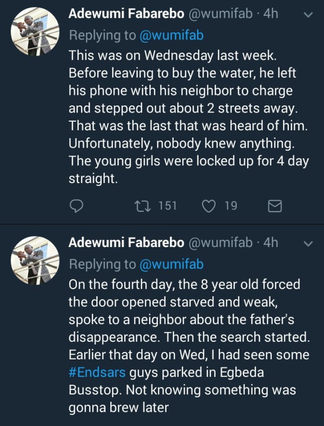 Young Father Has Been In Detention For 5 Days after SARS Picked Him Up When He Went Out At Night To Buy Water.