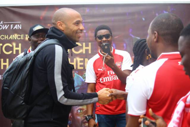 Football Legend, Thierry Henry Arrives Nigeria. (Photos)