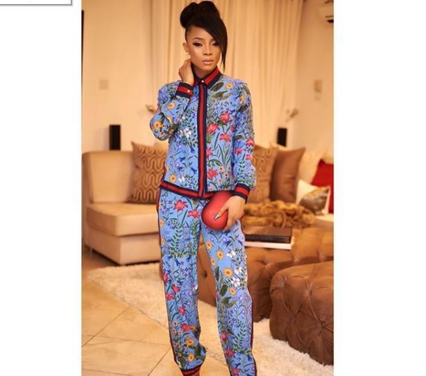 Toke Makinwa rocks N1.1 million Gucci Flora print pajama (Photos)