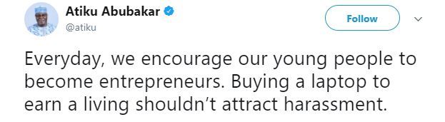 Former Vice President, Atiku Abubakar reacts to #EndSARS campaign on Social Media Former Vice President, Atiku Abubakar reacts to #EndSARS campaign on Social Media