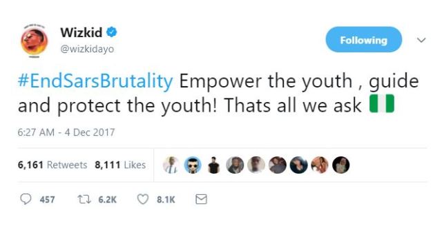 #EndSARS: Wizkid Calls For Youth Empowerment As Ebuka Shares His Own Experience With Operatives.