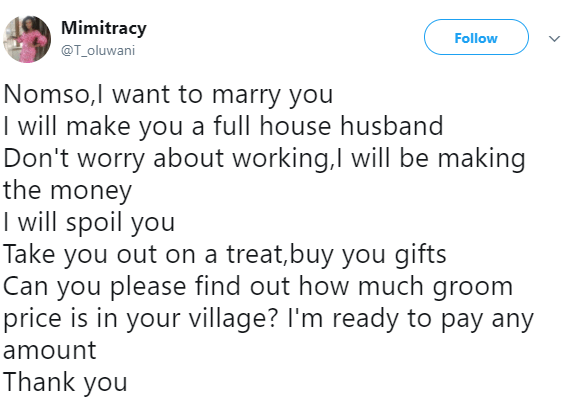 Wawu! Nigerian Lady Proposes To Her Crush On Twitter.