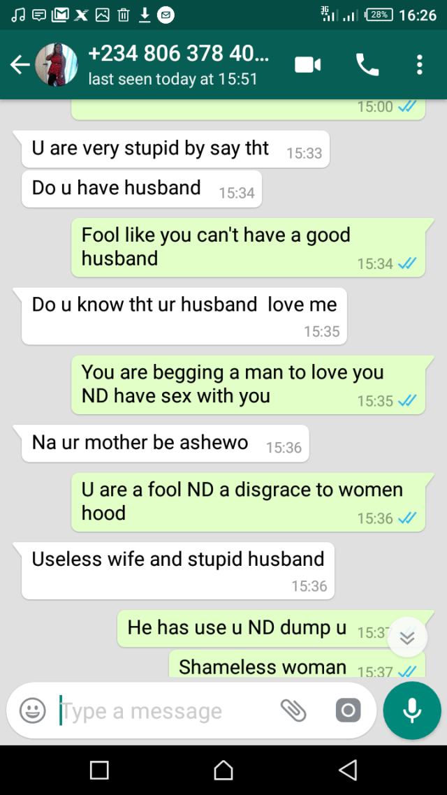 Lady Exposes Woman Who's Trying To Sleep With Her Husband; Shares Screenshots.