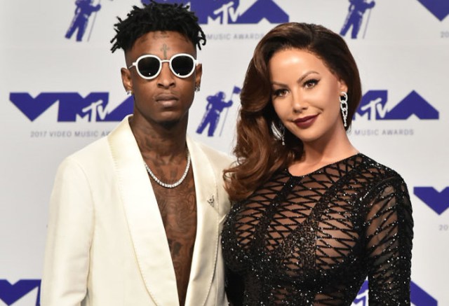 Amber Rose Shares Photo Of Her Boyfriend, 21 Savage Sleeping After She "Knocked Him Out"