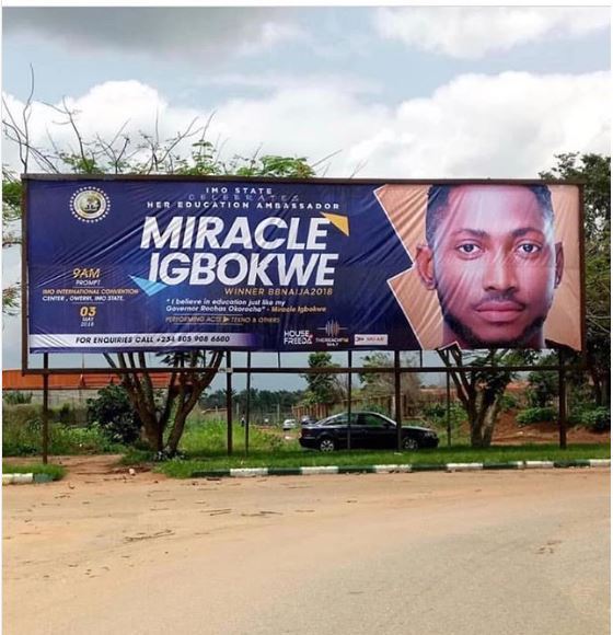 #BBNaija: The moment Miracle stormed Imo State (Video)