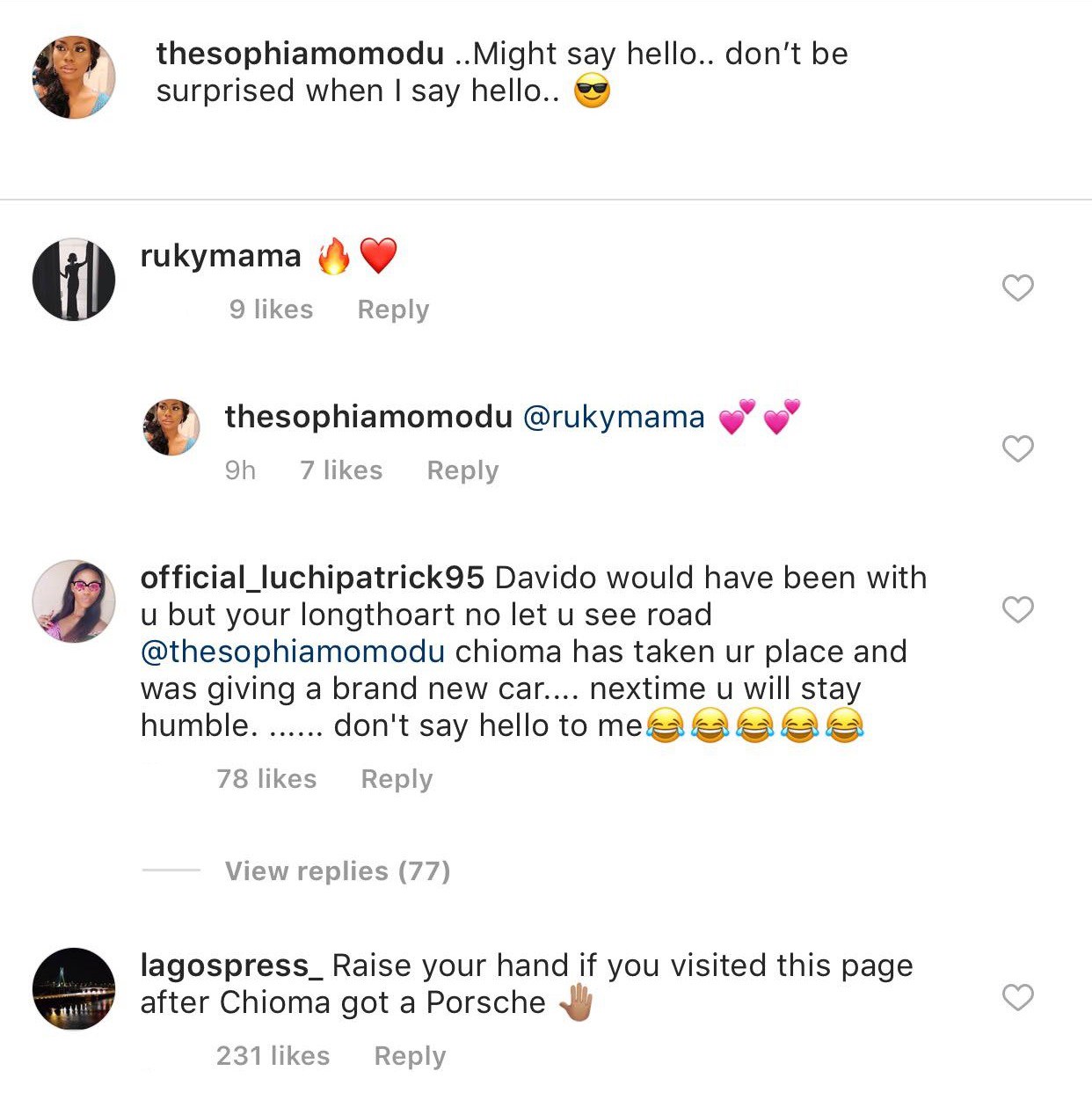 Trolls come for Sophia Momodu after Davido gifts Chioma a Porsche