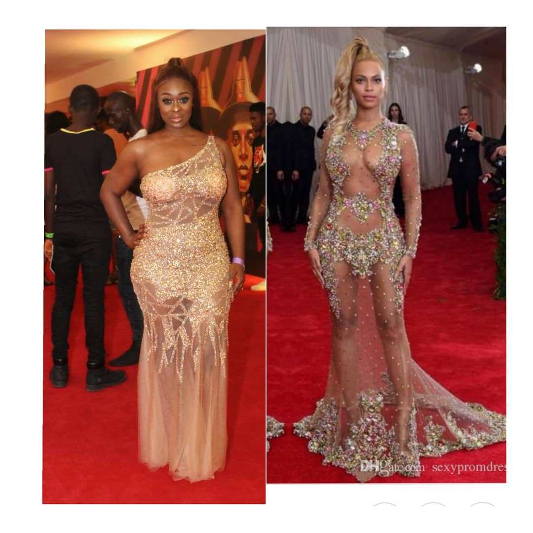 Uriel Oputa tried to look like Beyonce in this dress... did she kill it or nah?! (Photos)