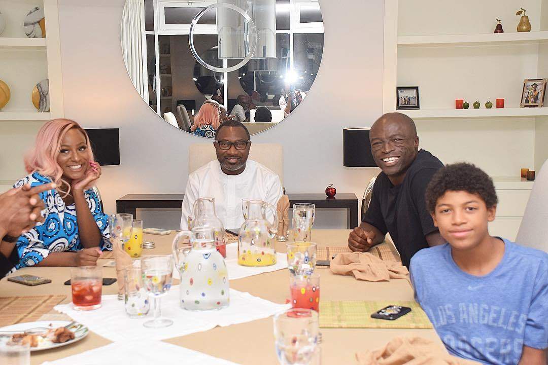 Billionaire, Femi Otedola hosts British singer, Seal and his son in his Ikoyi mansion (Photo)