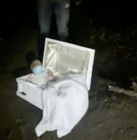 Father who thought he lost his baby discovers doll inside dead baby's coffin after girlfriend faked pregnancy