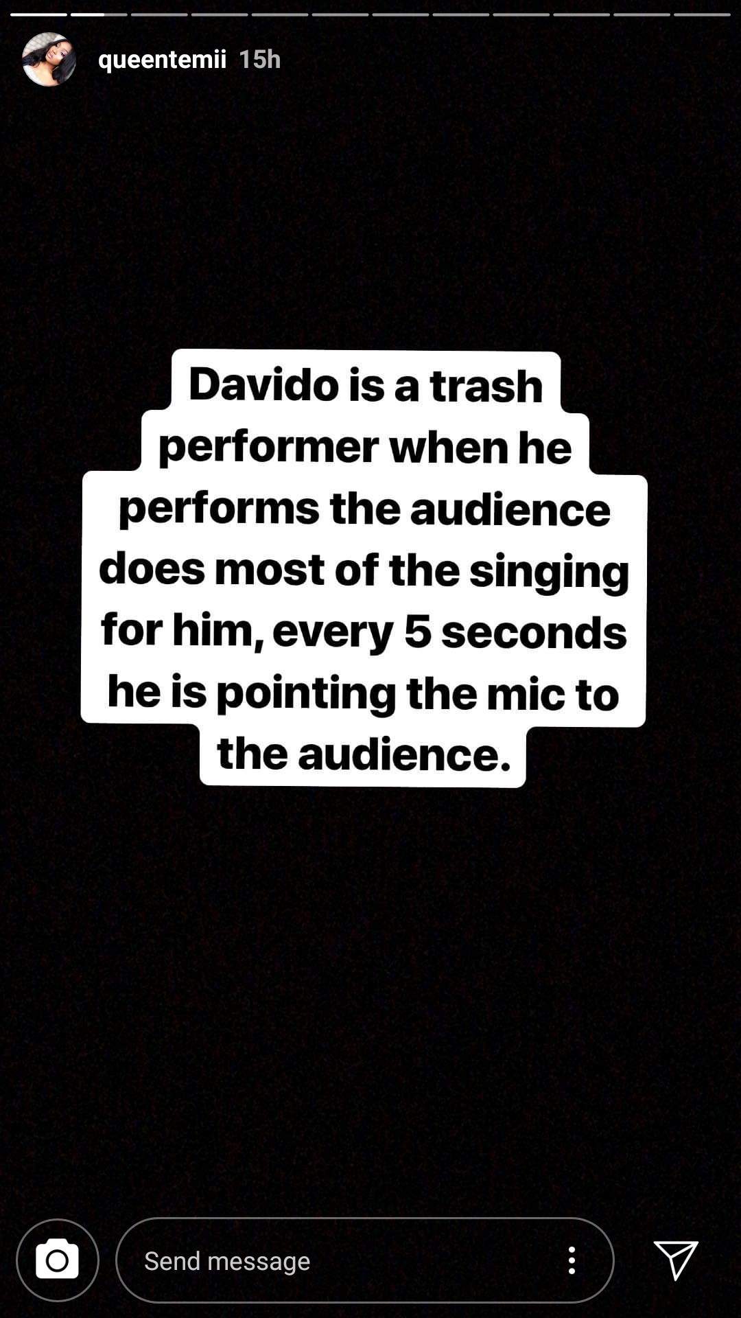 Davido is trash - Nigerian Lady calls him out