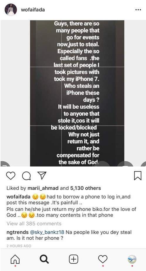 Wofai Fada cries out after her iPhone 7 was stolen at #AMVCA2018