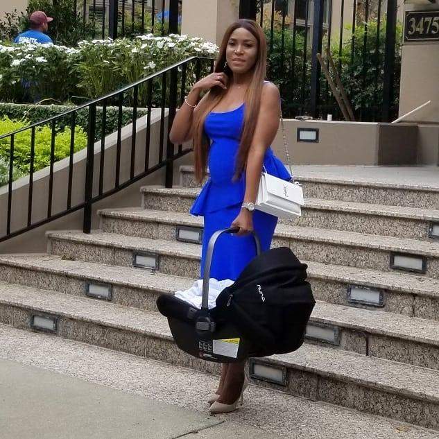 Linda Ikeji steps out with her son for the first time, shows off her post-baby bod