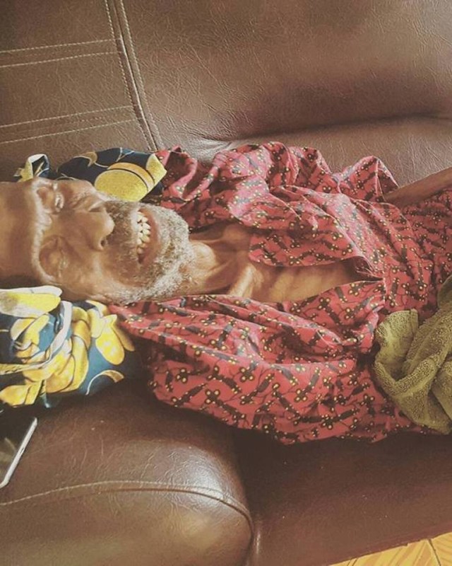 Nigerian man shows off his 145 year old grandfather (Photos)