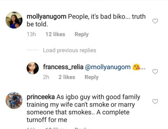 'A smoking wife cannot give good advise' - Fans Slams Lola Okoye For Smoking In Public